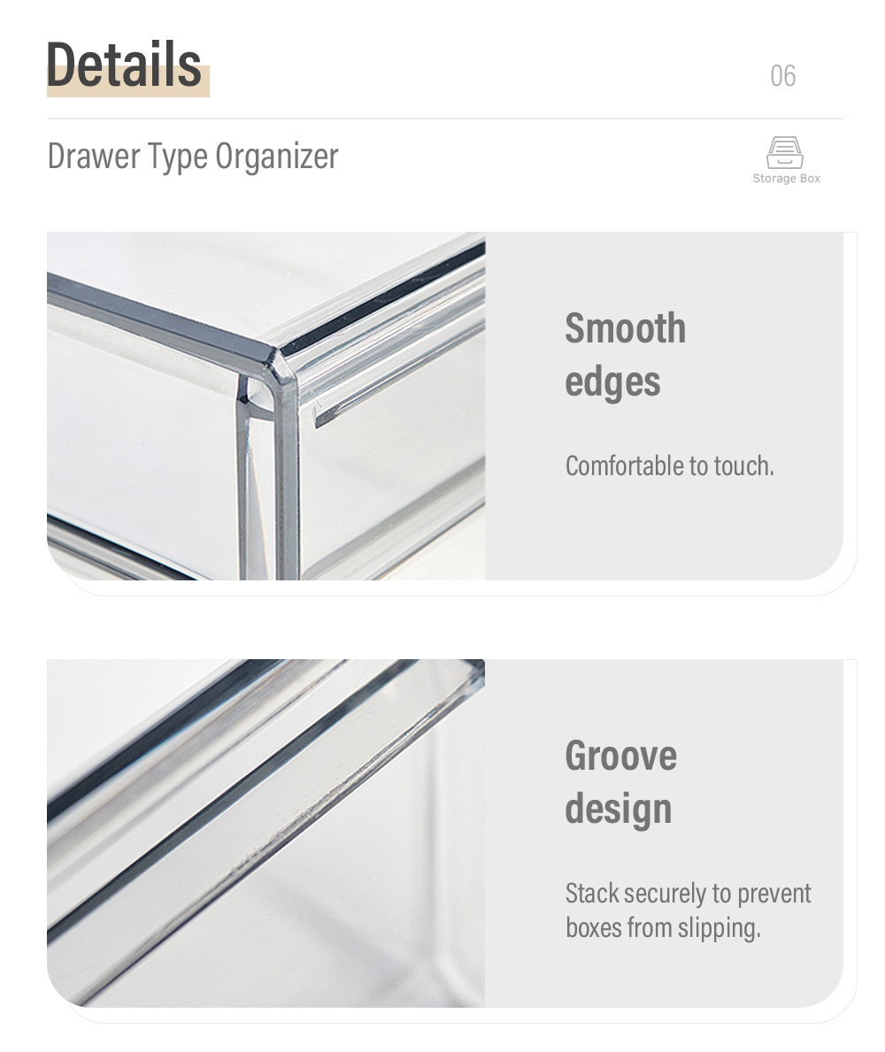 Drawer Type Transparent Storage Box-7